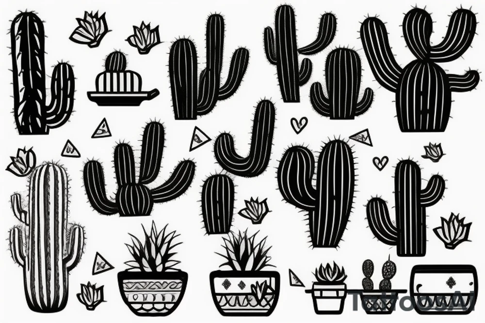 Cactus in pot tattoo idea