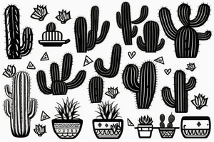 Cactus in pot tattoo idea