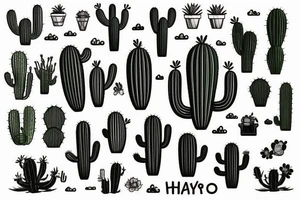 Cactus in pot tattoo idea