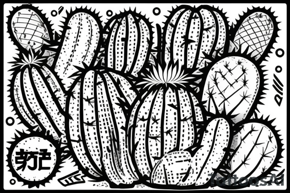 Cactus in pot tattoo idea