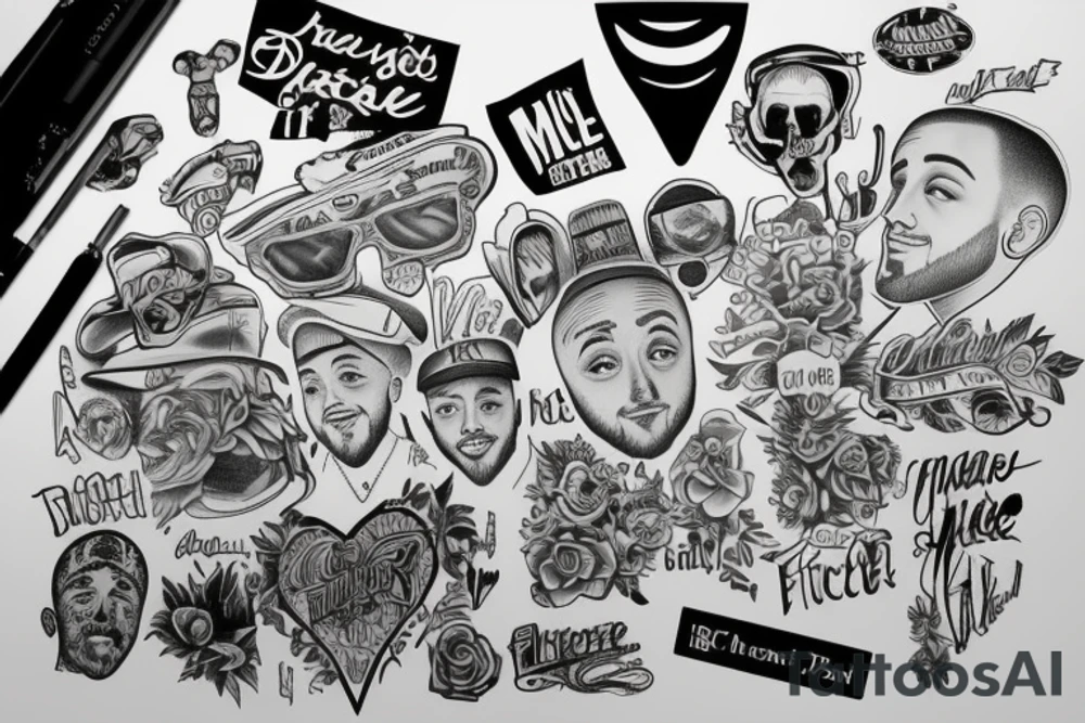draw me a tattoo in tribute to mac miller from his face album tattoo idea