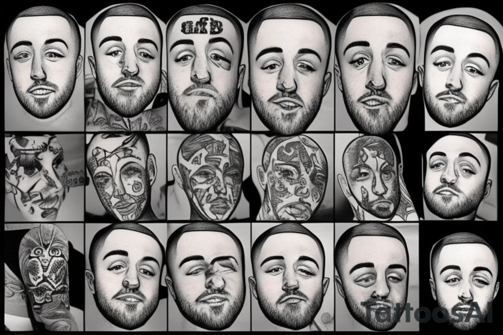 draw me a tattoo in tribute to mac miller from his face album tattoo idea