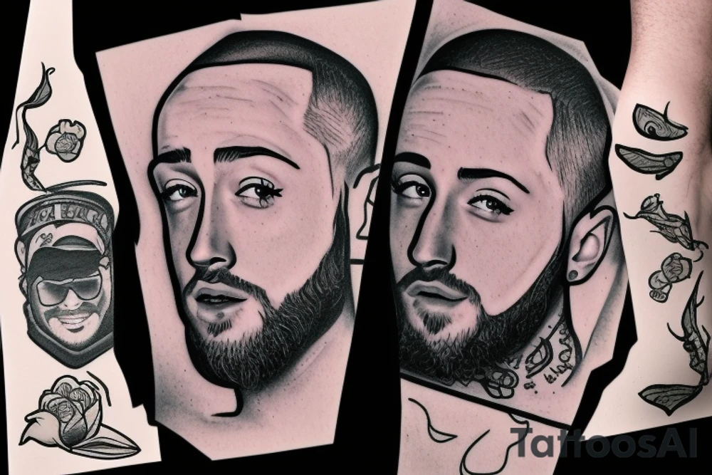 draw me a tattoo in tribute to mac miller from his face album tattoo idea