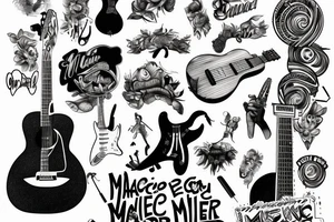 mac miller playing guitar tattoo idea