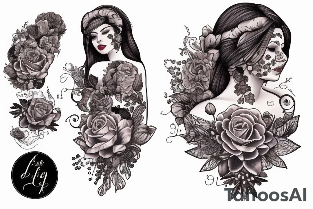 Femme avec peau d'ours tattoo idea