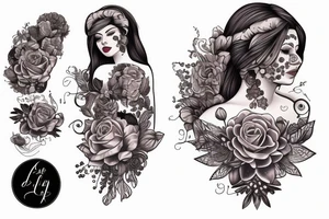 Femme avec peau d'ours tattoo idea