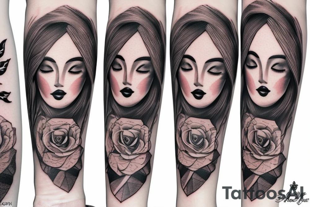 Femme avec peau d'ours tattoo idea