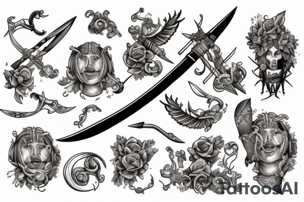 Libra with sword tattoo idea
