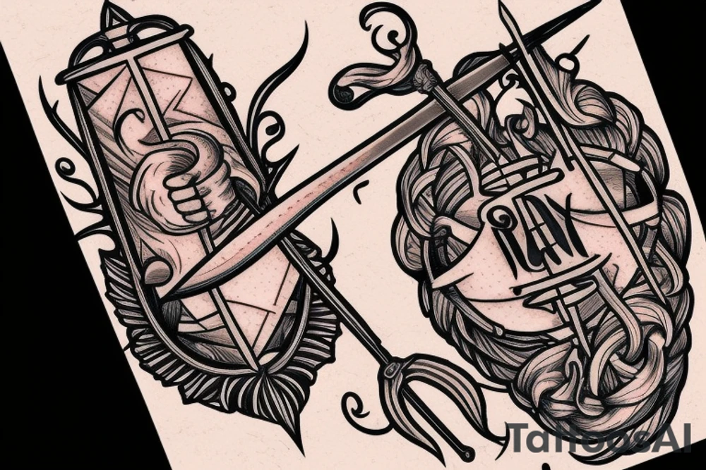 Libra with sword tattoo idea