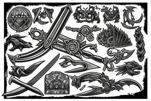 sword with scales of justice tattoo idea