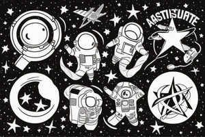 astronaute+squelette tattoo idea
