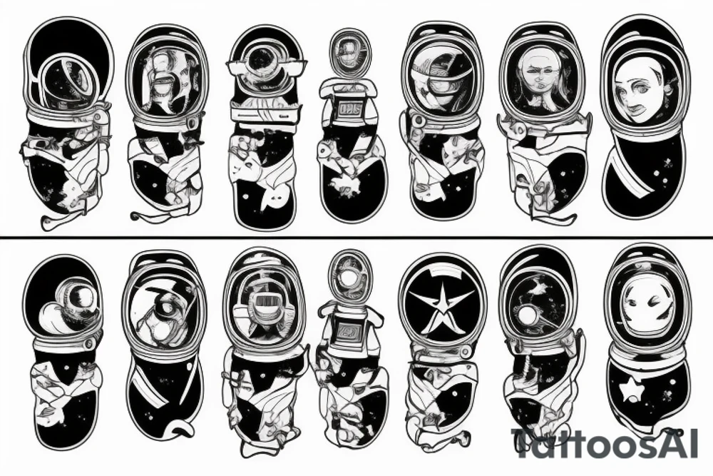 astronaute+squelette tattoo idea