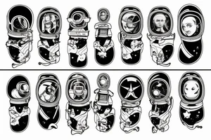 astronaute+squelette tattoo idea