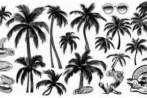 Palmiers plage tattoo idea