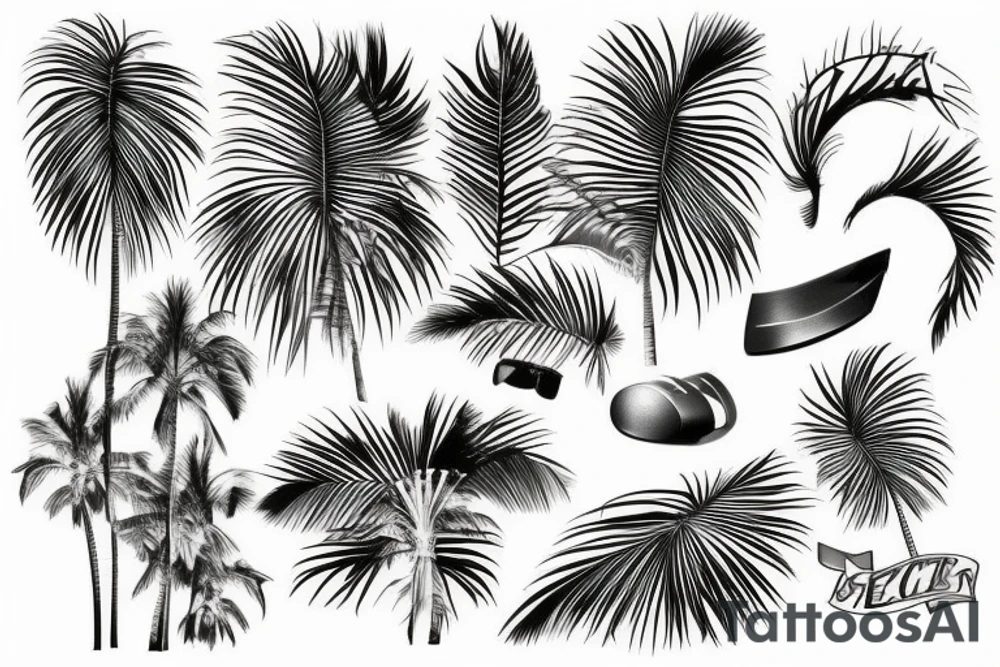 Palmiers plage tattoo idea