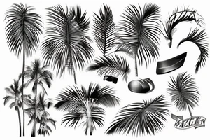 Palmiers plage tattoo idea