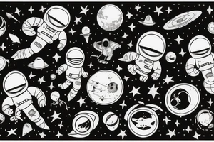 squelette dans astronaute en-dessous un arbre tattoo idea