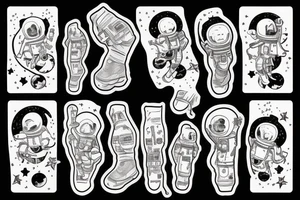 squelette dans astronaute en dessous d'un arbre tattoo idea