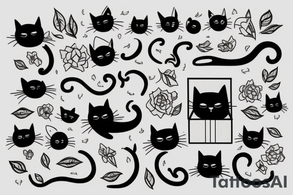 Cat in a box tattoo idea