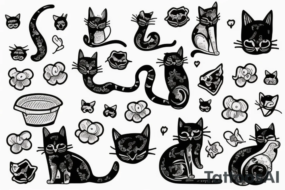 Cat in a box tattoo idea