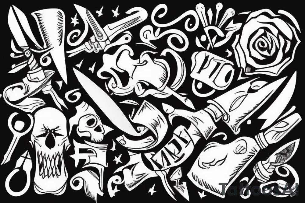 Knife tattoo idea