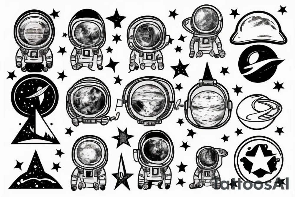astronaute sous un arbre tattoo idea