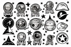 astronaute sous un arbre tattoo idea