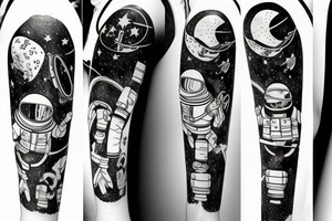 astronaute sous un arbre tattoo idea