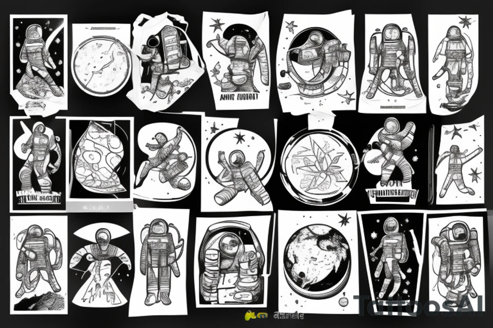 astronaute sous un arbre tattoo idea