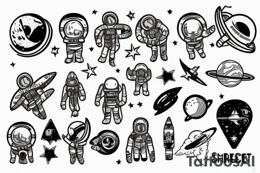 astronaute sous un arbre tattoo idea