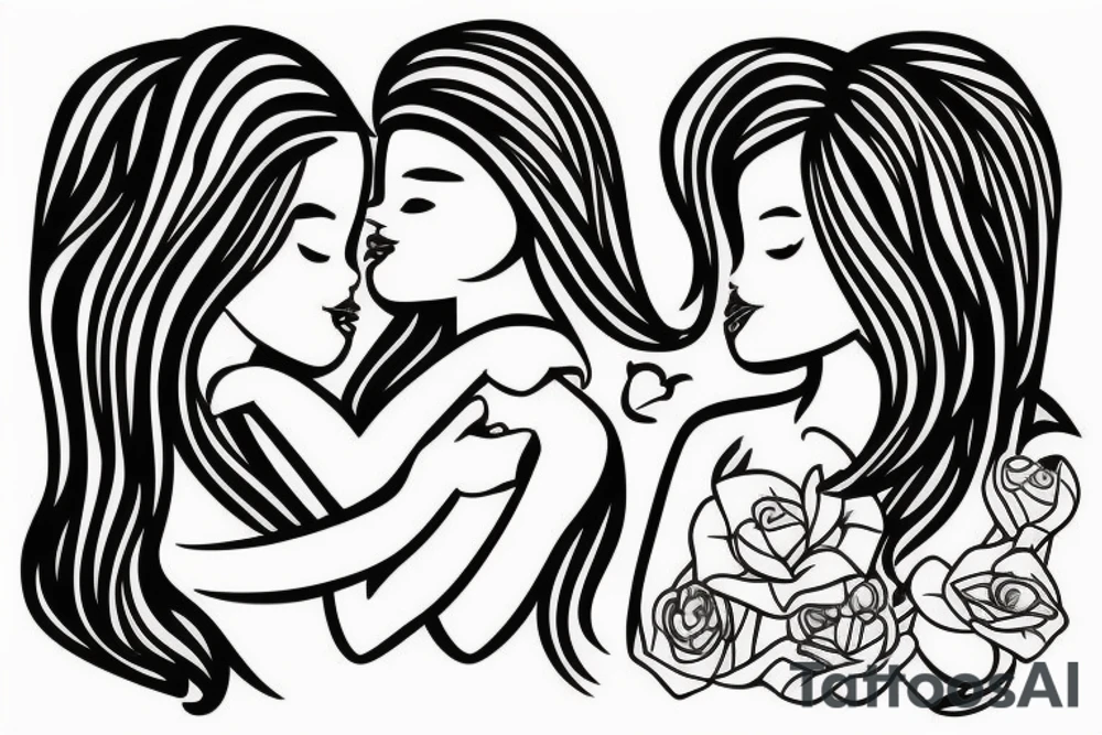 Two girls kissing tattoo idea