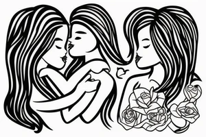 Two girls kissing tattoo idea