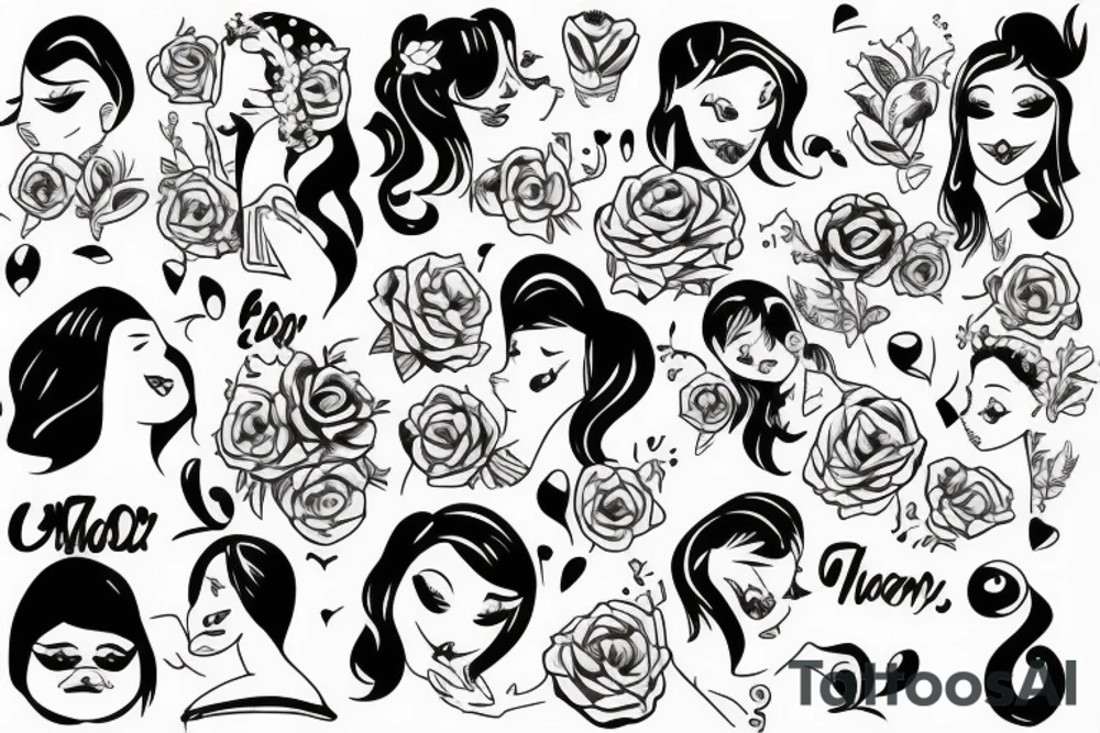 Two girls kissing tattoo idea