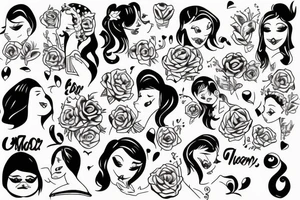 Two girls kissing tattoo idea
