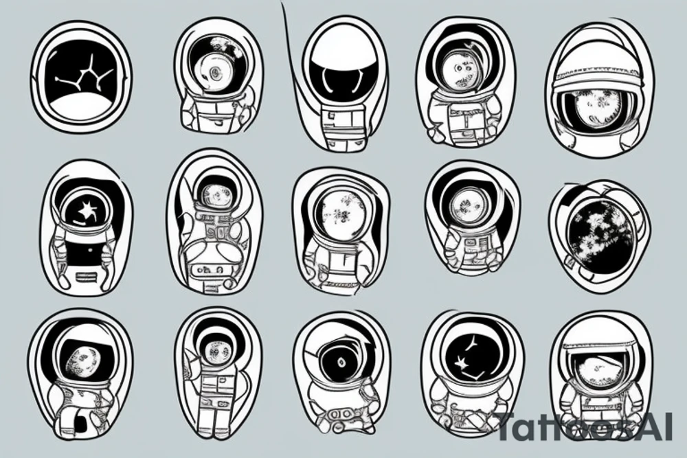 squelette d'un astronaute sous un arbre. tattoo idea