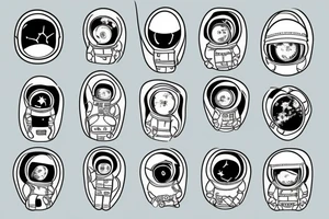 squelette d'un astronaute sous un arbre. tattoo idea