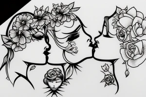 Two girls kissing tattoo idea