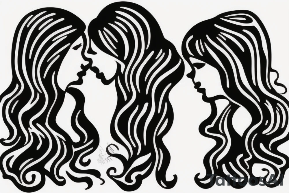Two girls kissing tattoo idea