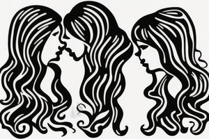 Two girls kissing tattoo idea