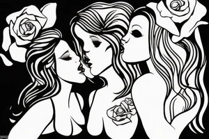 Two girls kissing tattoo idea