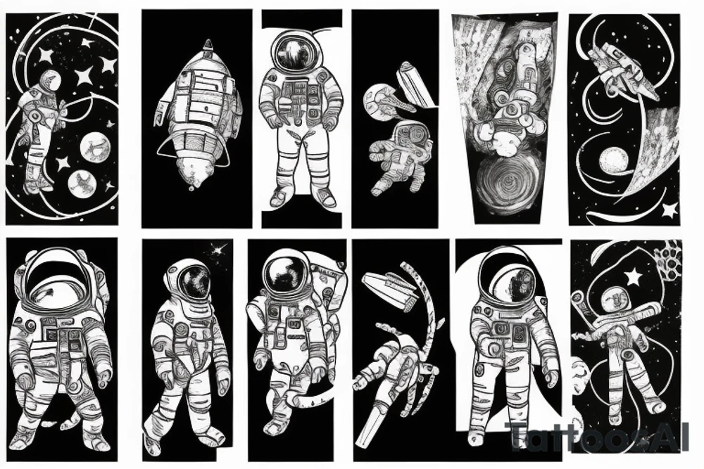 astronaute sous un arbre tattoo idea
