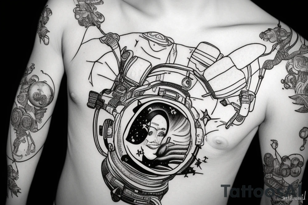 astronaute sous un arbre tattoo idea