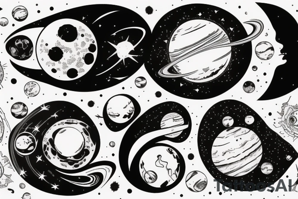 Solar system tattoo idea