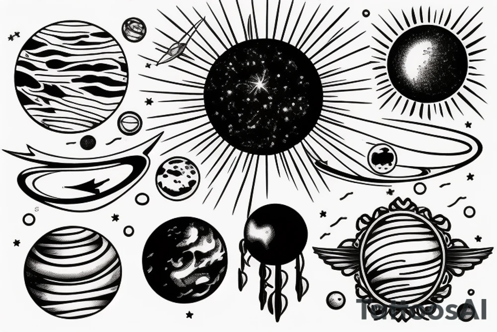 Solar system tattoo idea