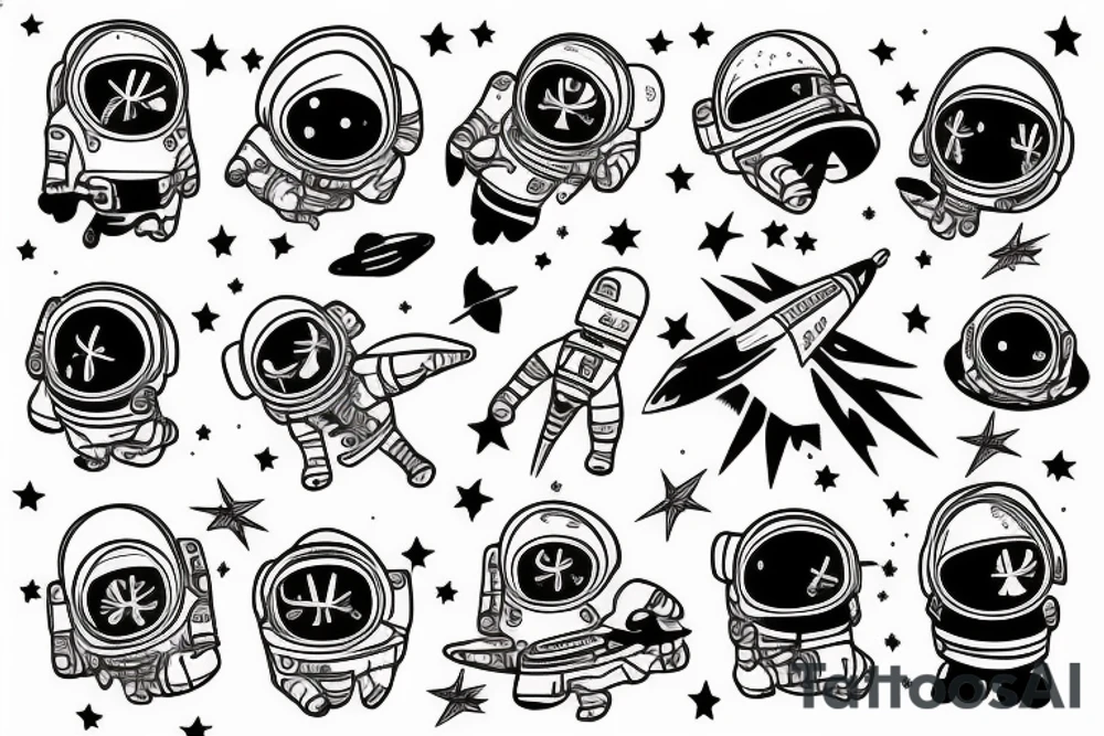 astronaute sous un arbre tattoo idea