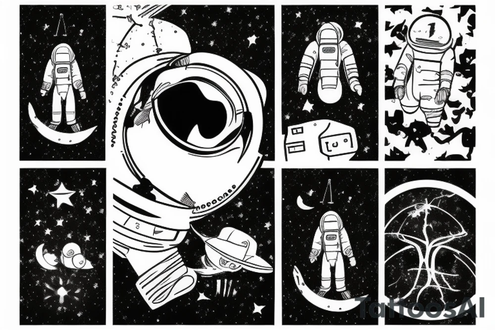 astronaute sous un arbre tattoo idea