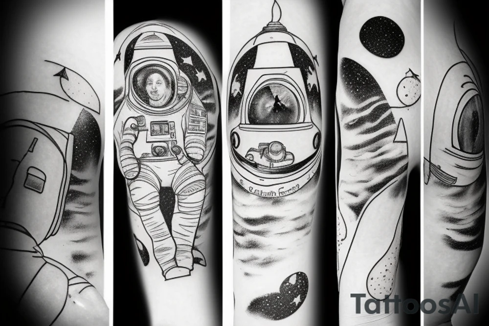 astronaute sous un arbre tattoo idea