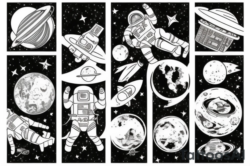 astronaute sous un arbre tattoo idea