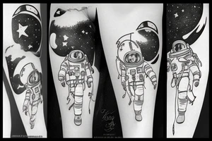 astronaute sous un arbre tattoo idea