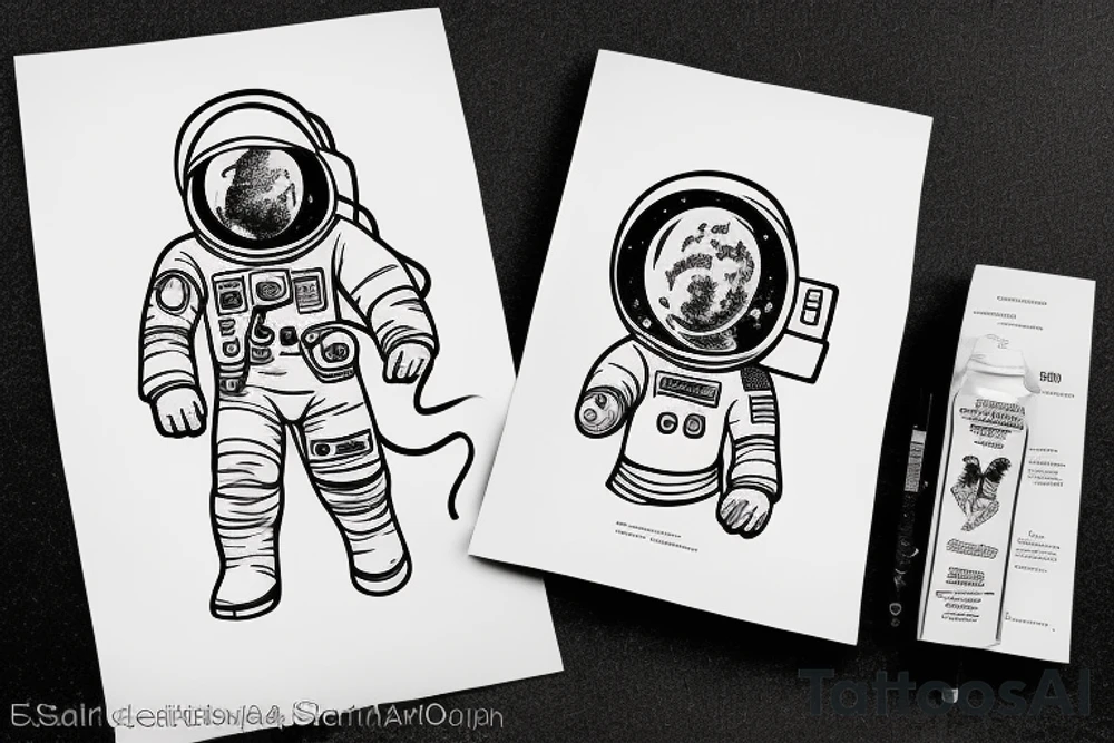 astronaute sous un arbre tattoo idea